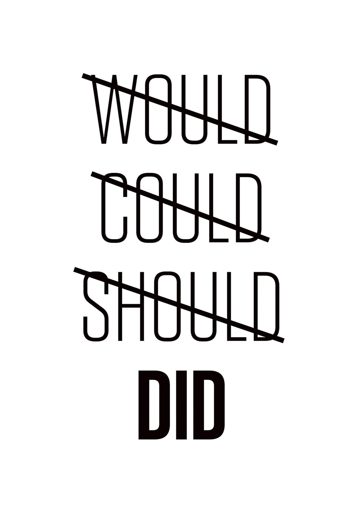 Would Could Should Did" Printed Poster - detail