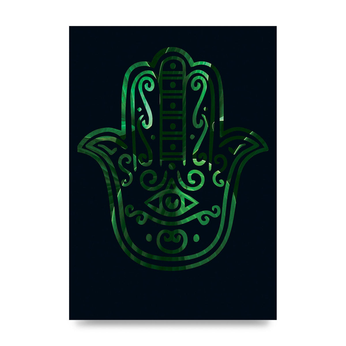 Tropical Plant Hamsa Hand Cutout Spiritual Wall Art - unframed print