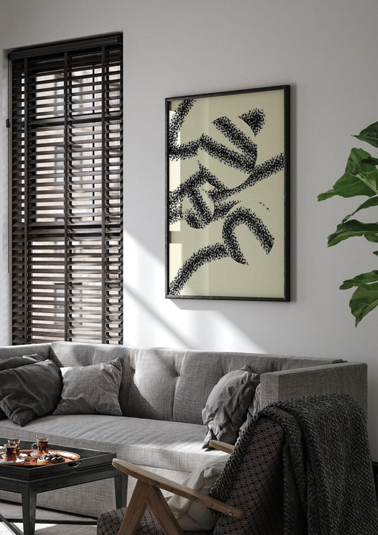 Abstract Line Spray Art For The Home - living room 1