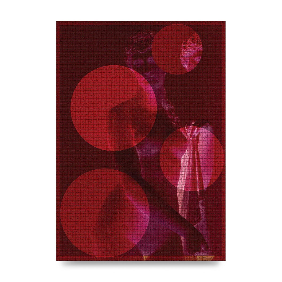 Deep Red Lofi Statue Printed Poster - unframed print