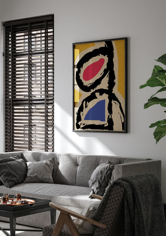 Abstract Colour Splash Wall Art - living room 1