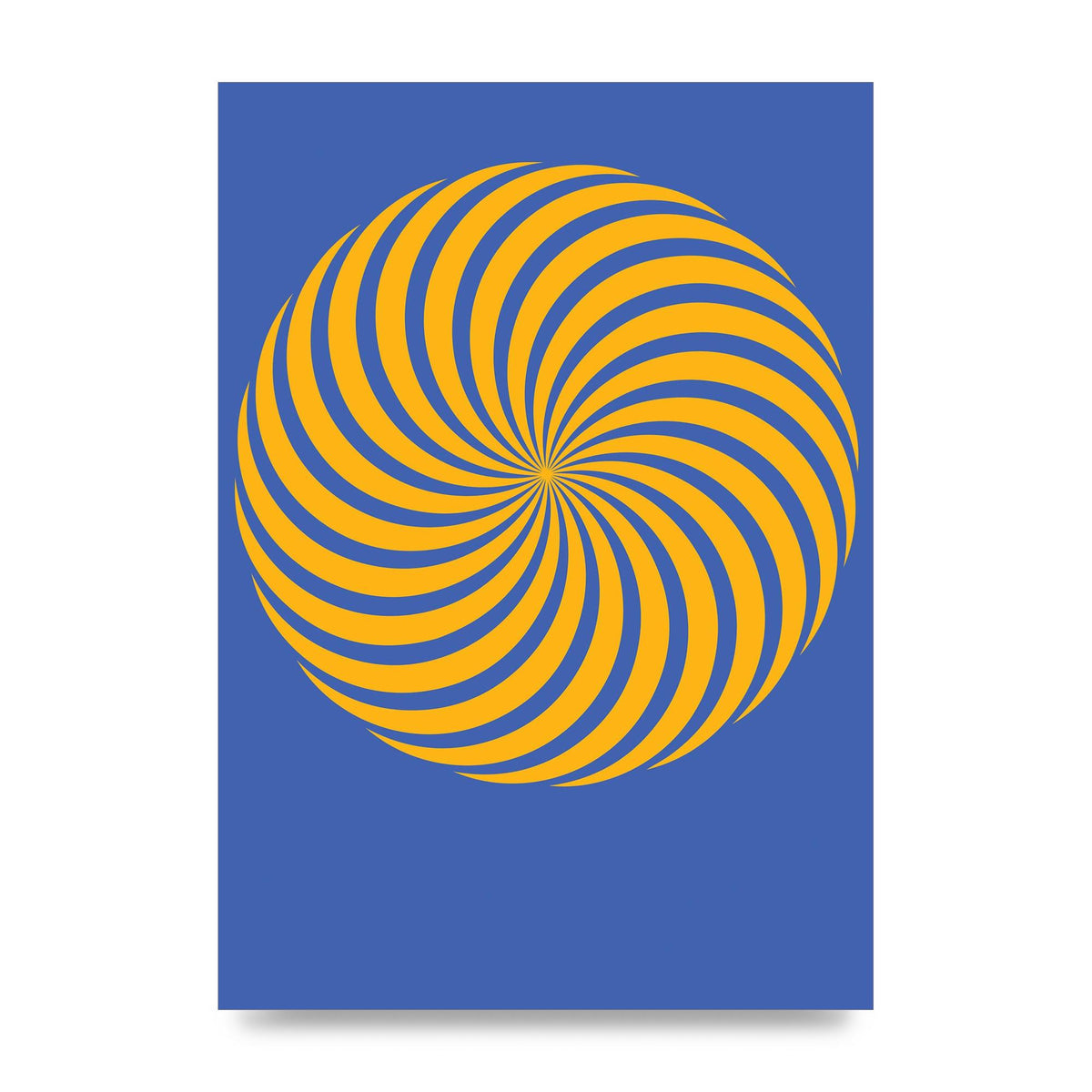 Swirl Blue Yellow Wall Art - unframed print