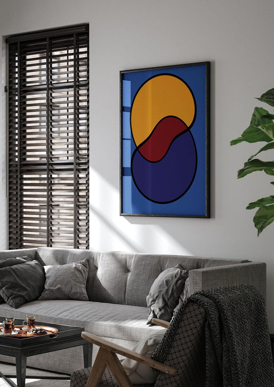 Abstract Blob Shape Wall Art - living room 1