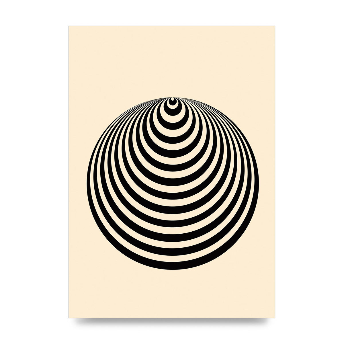 Optical Illusion Illustration Cone Cream Wall Art - unframed print