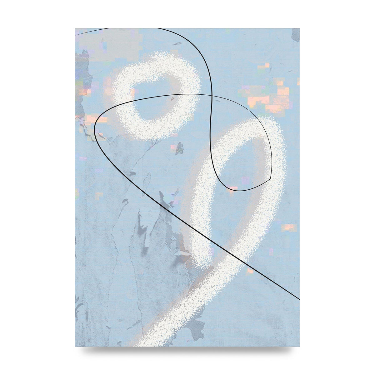Distressed Abstract Line Wall Art - unframed print