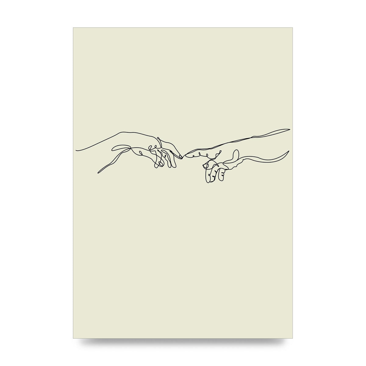 Creation Of Adam Hands Line Drawing Art For The Home - unframed print