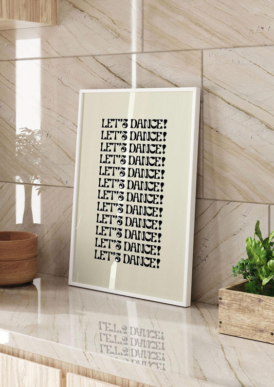 Lets Dance Black On White" Printed Poster - kitchen 2