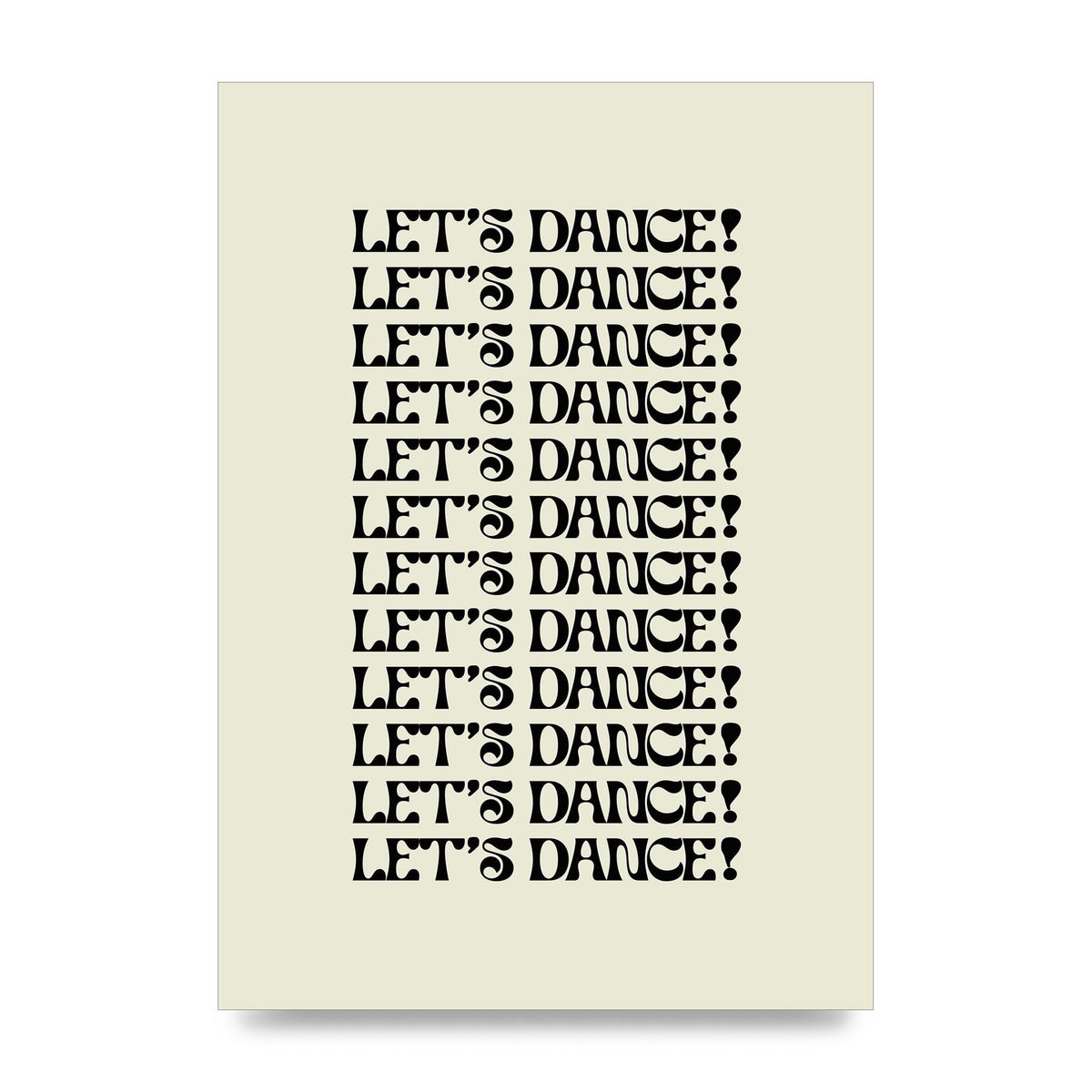 Lets Dance Black On White" Printed Poster - unframed print