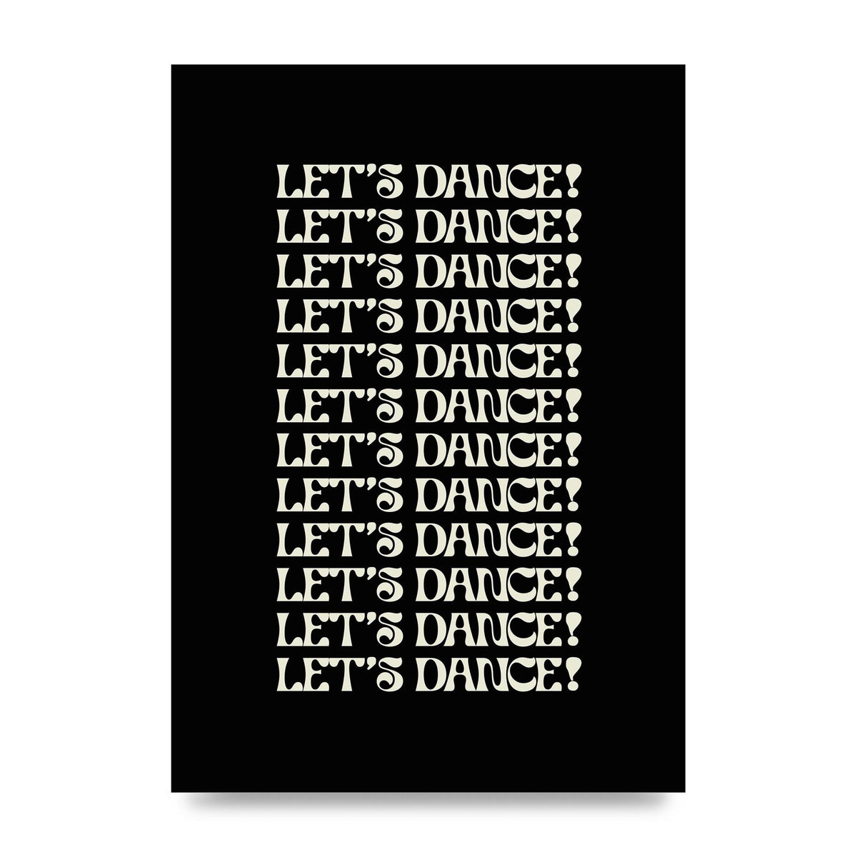 Lets Dance White On Black" Wall Art - unframed print