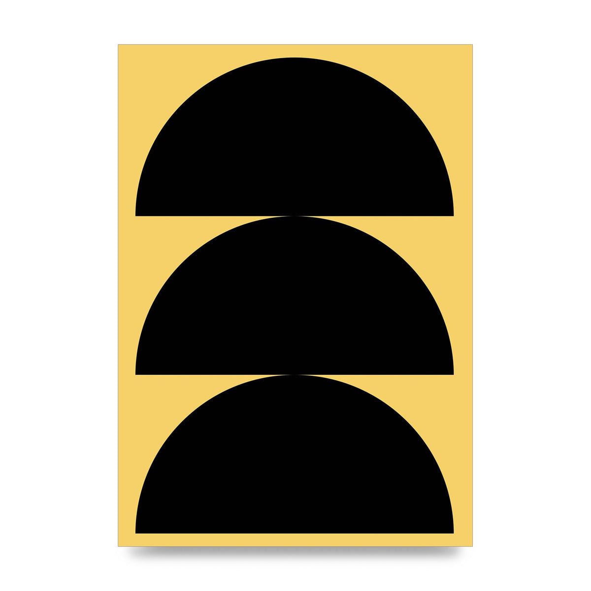 Yellow Black Disc Abstract Two Printed Poster - unframed print