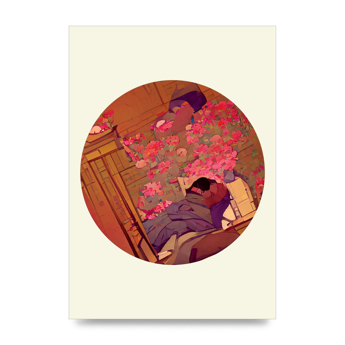 Japanese Watercolour Disc One Printed Poster - unframed print
