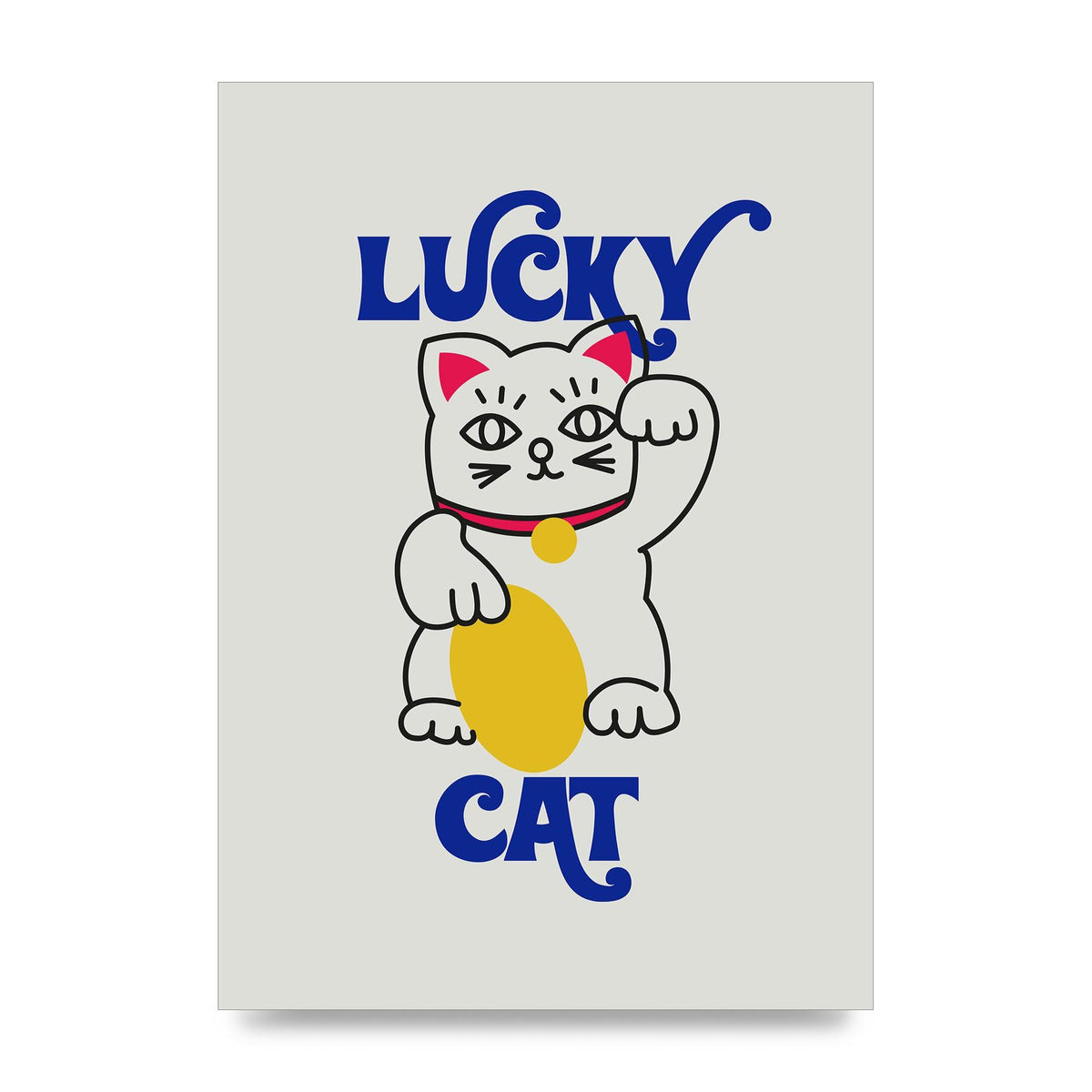 Lucky Cat Cartoon" Art For The Home - unframed print