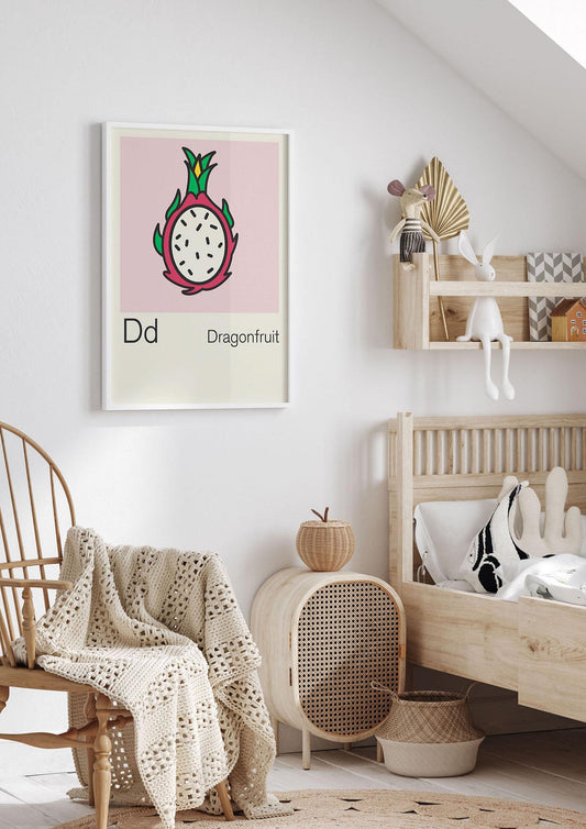 Bold Childlike Fruit Four Dragonfruit Art For The Home - nursery 1