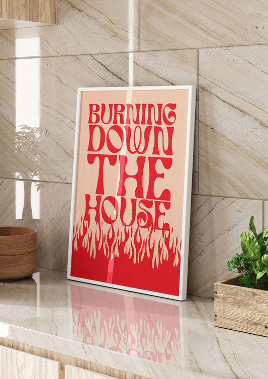 Burning Down The House Pink Red" Art For The Home - kitchen 2