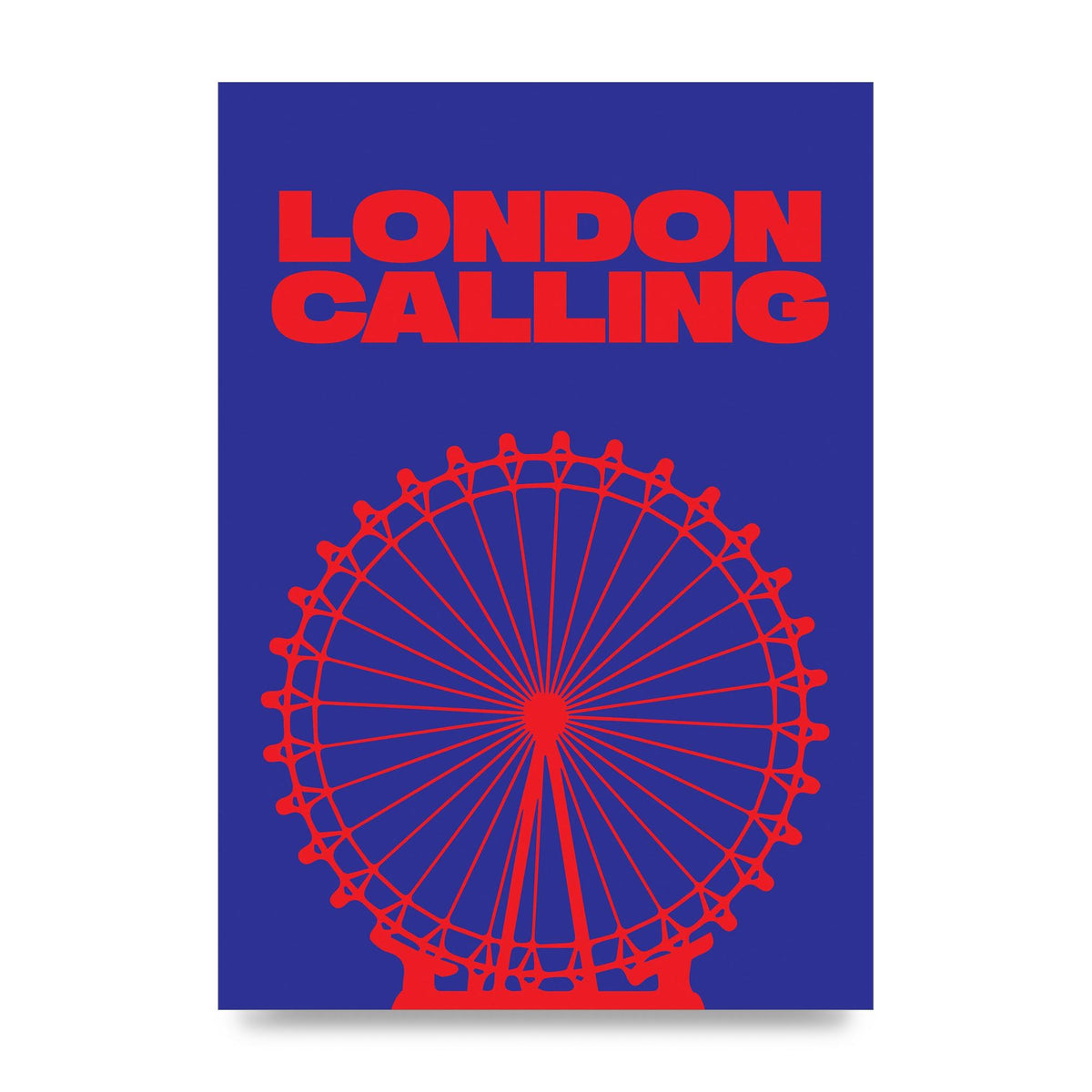 London Calling Red Blue Printed Poster - unframed print