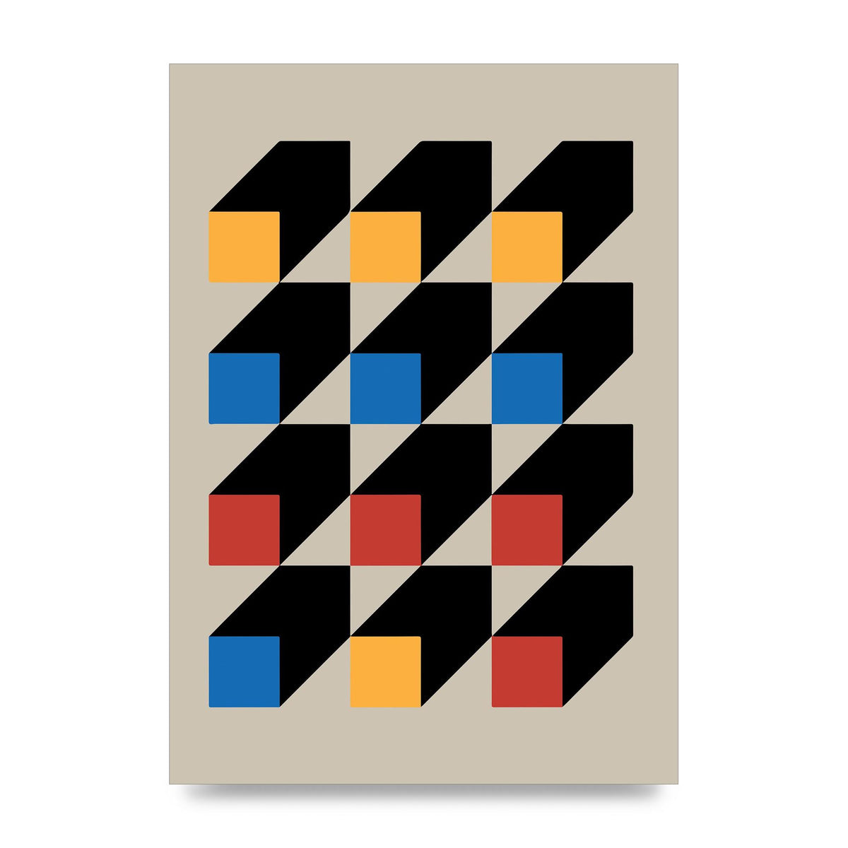 Bauhaus Inspired Block Colour Two Wall Art - unframed print