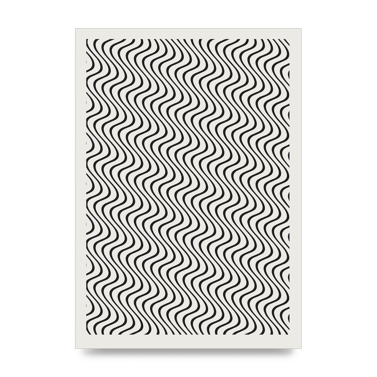 Abstract Line Illusion Ecru Wall Art - unframed print