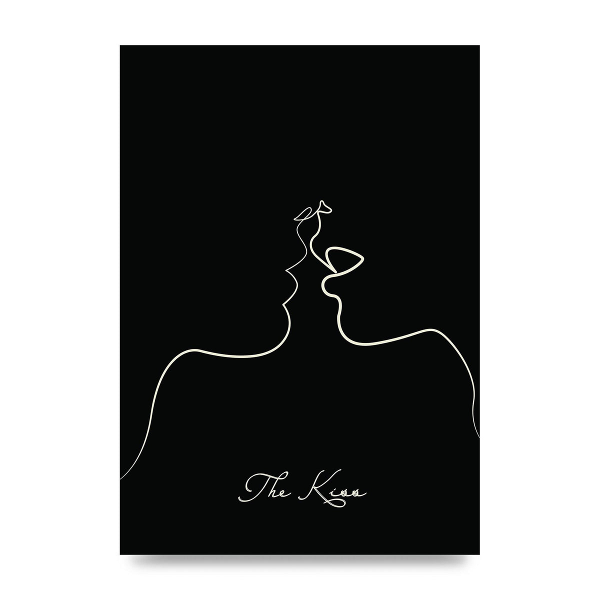 The Kiss Line Drawing Black Printed Poster - unframed print