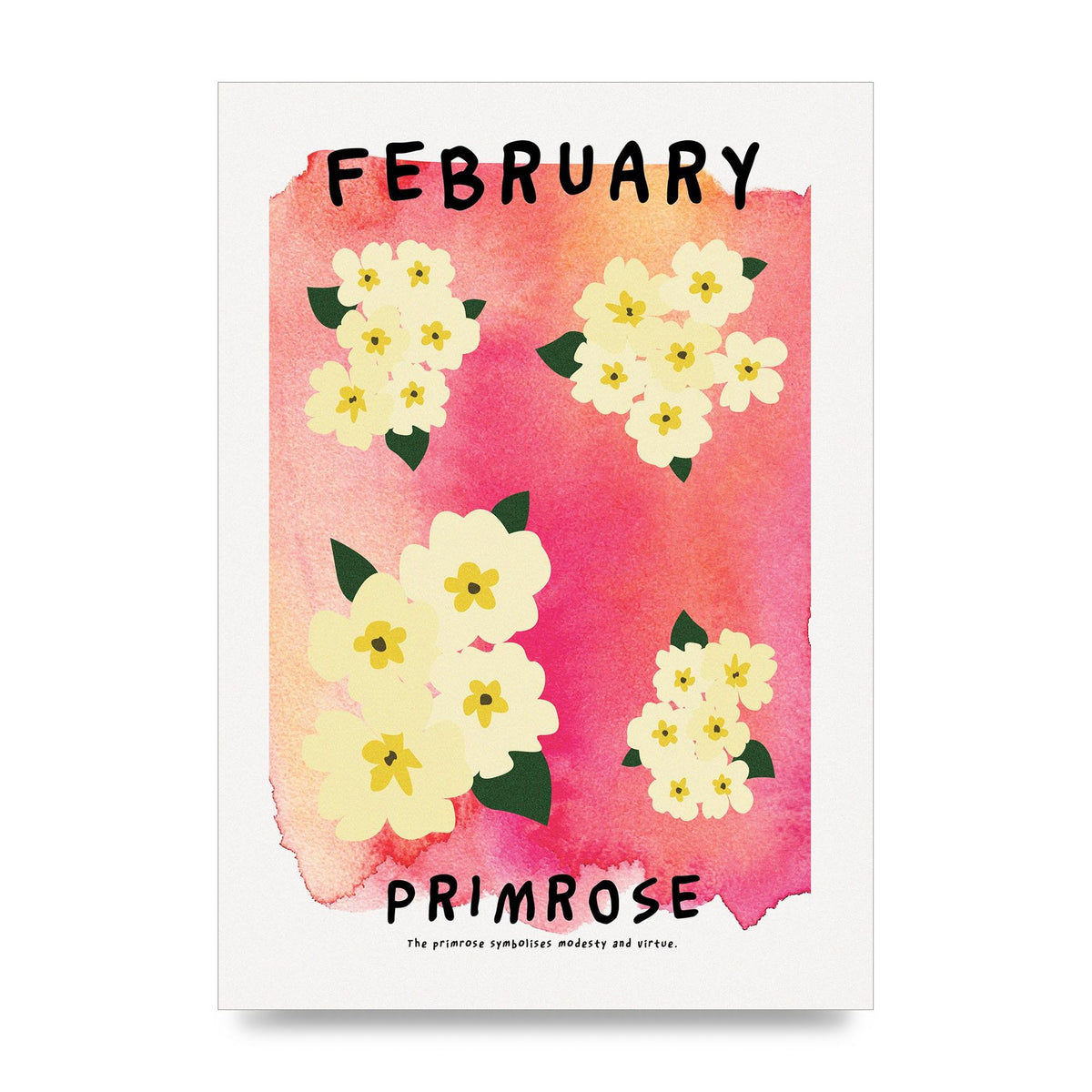 Birth Month Flower Series February Art For The Home - unframed print