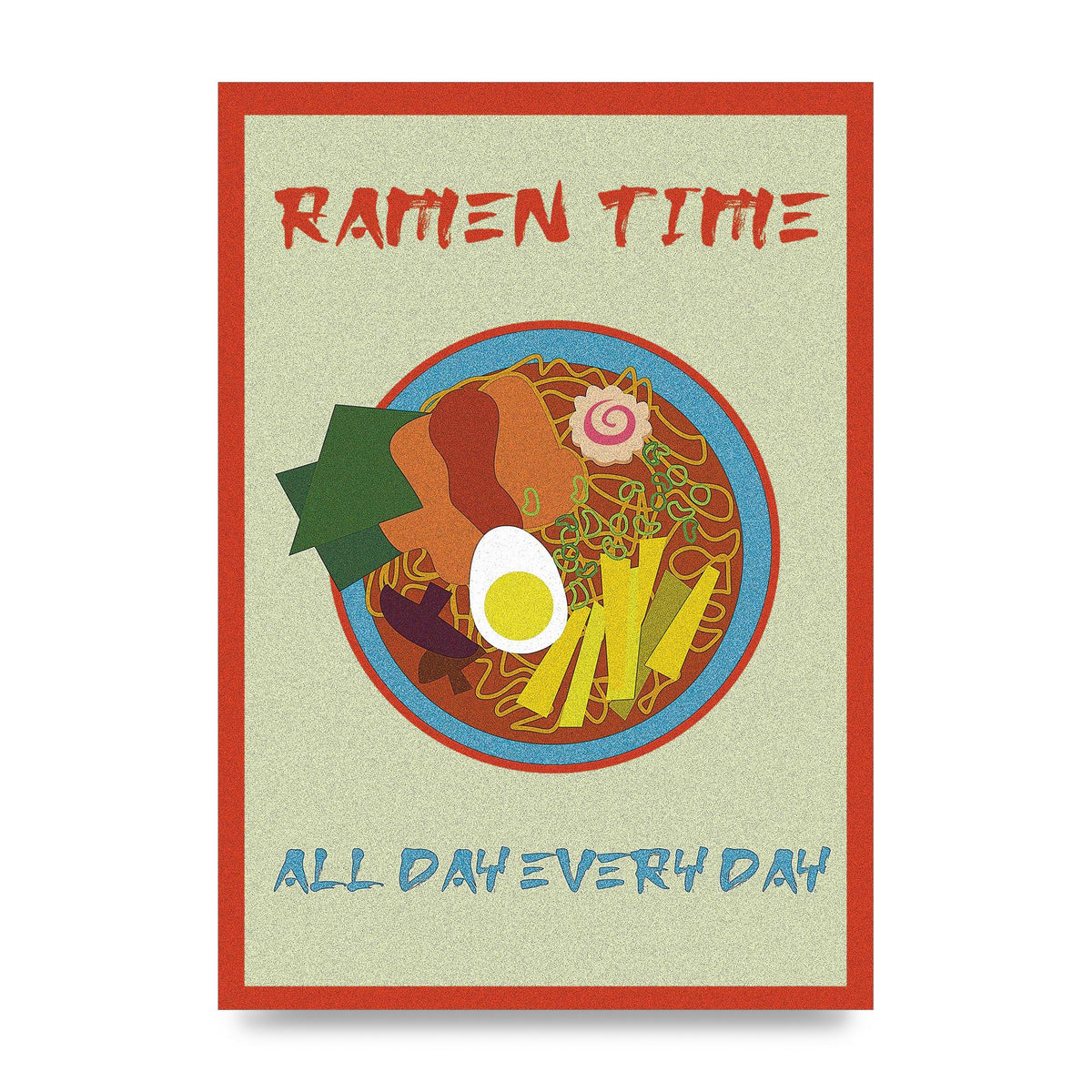 Retro Ramen Time Food Illustration Wall Art - unframed print
