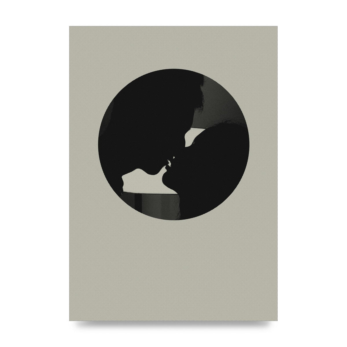 Halftone Kiss Three Wall Art - unframed print