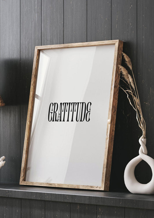 Gratitude Inspirational Quote Wall Art - living room 3