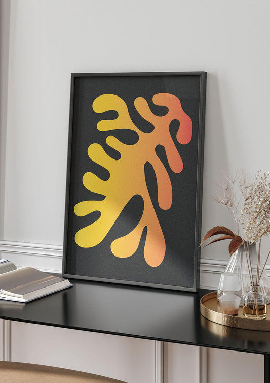 Abstract Orange Coral Two Printed Poster - living room 4
