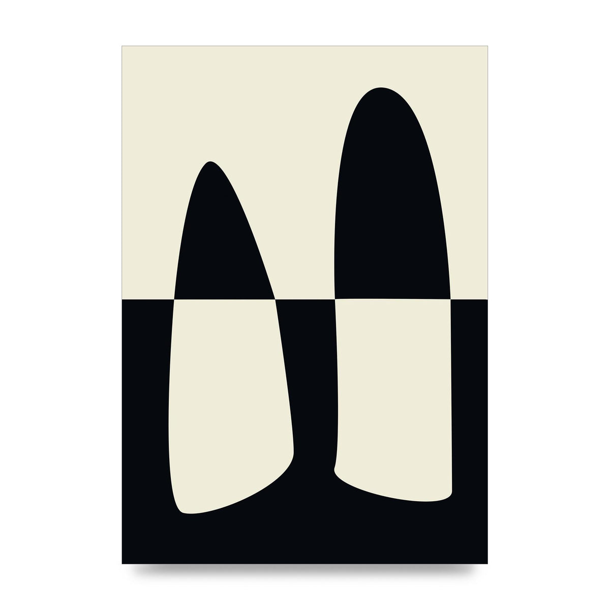 Abstract Split Shape Monochrome One Art For The Home - unframed print
