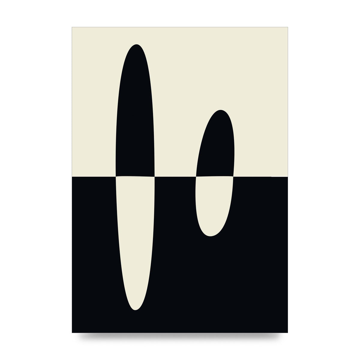 Abstract Split Shape Monochrome Five Printed Poster - unframed print