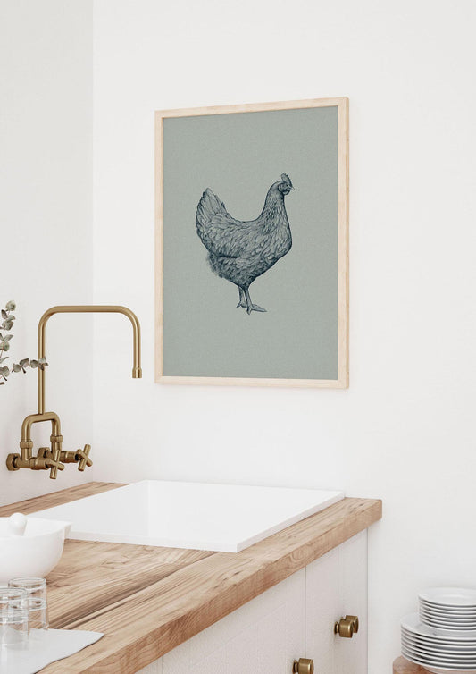Chicken Illustration Printed Poster - kitchen 3