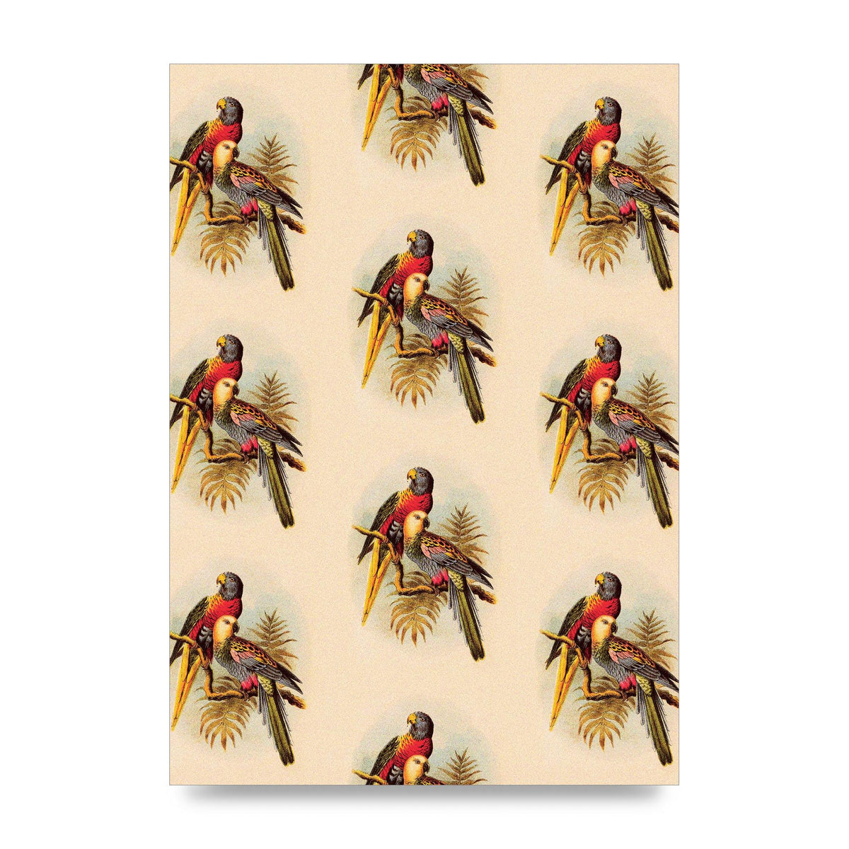Vintage Style Tropical Parrot Pattern Art For The Home - unframed print