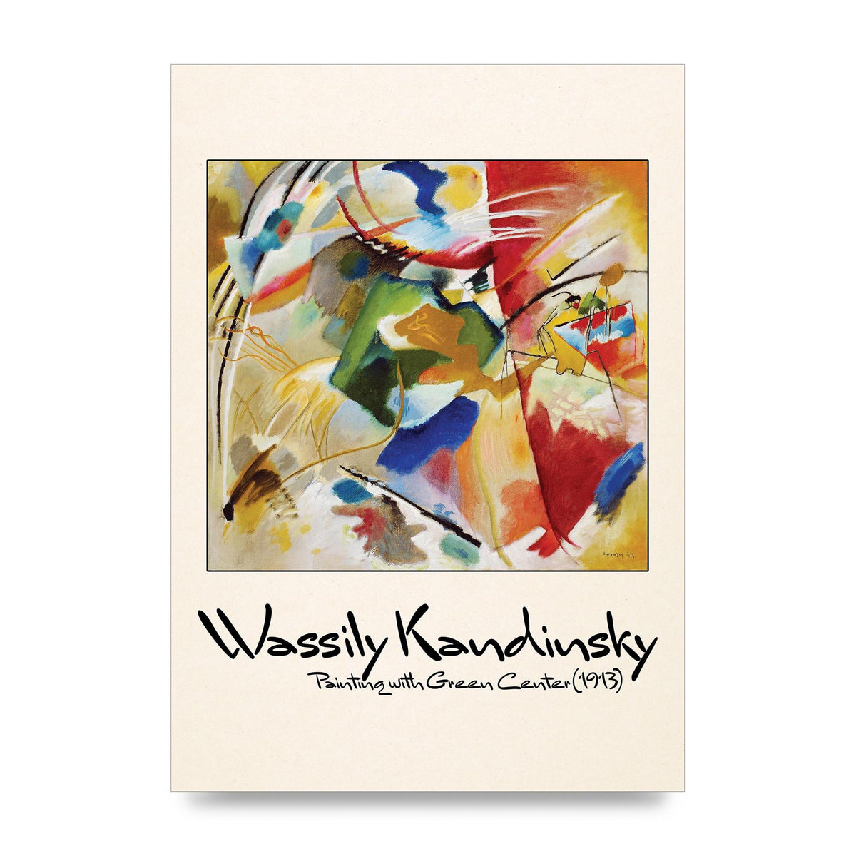Wassily Kandinsky Painting With Green Center 1913 Wall Art - unframed print