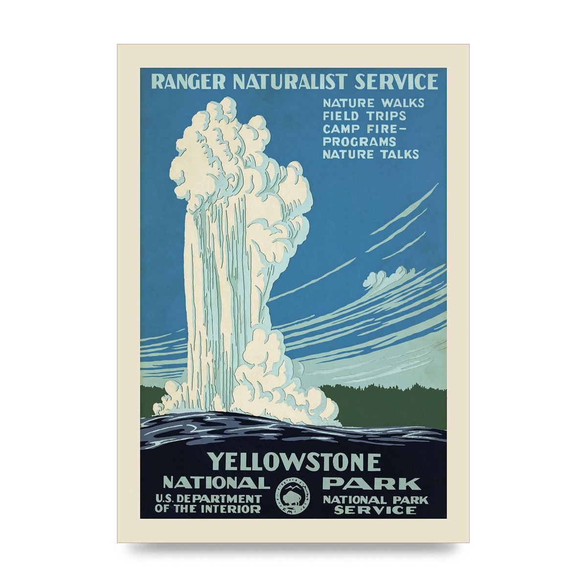 Travel Poster Yellowstone National Park Usa Art For The Home - unframed print