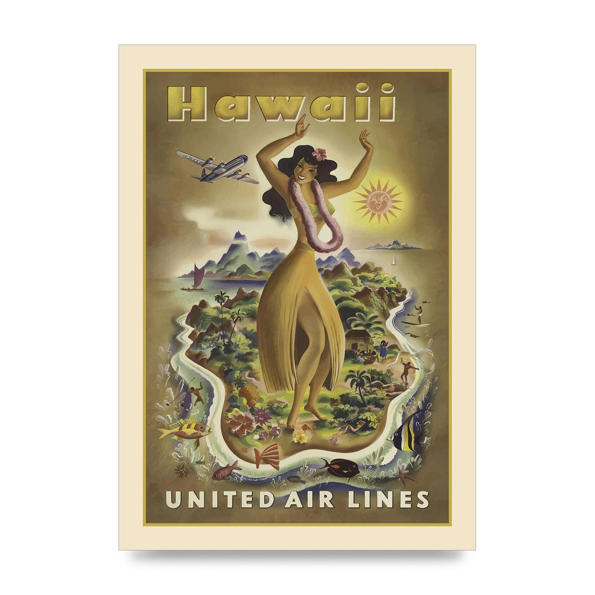 Travel Poster Hawaii 3 Art For The Home - unframed print