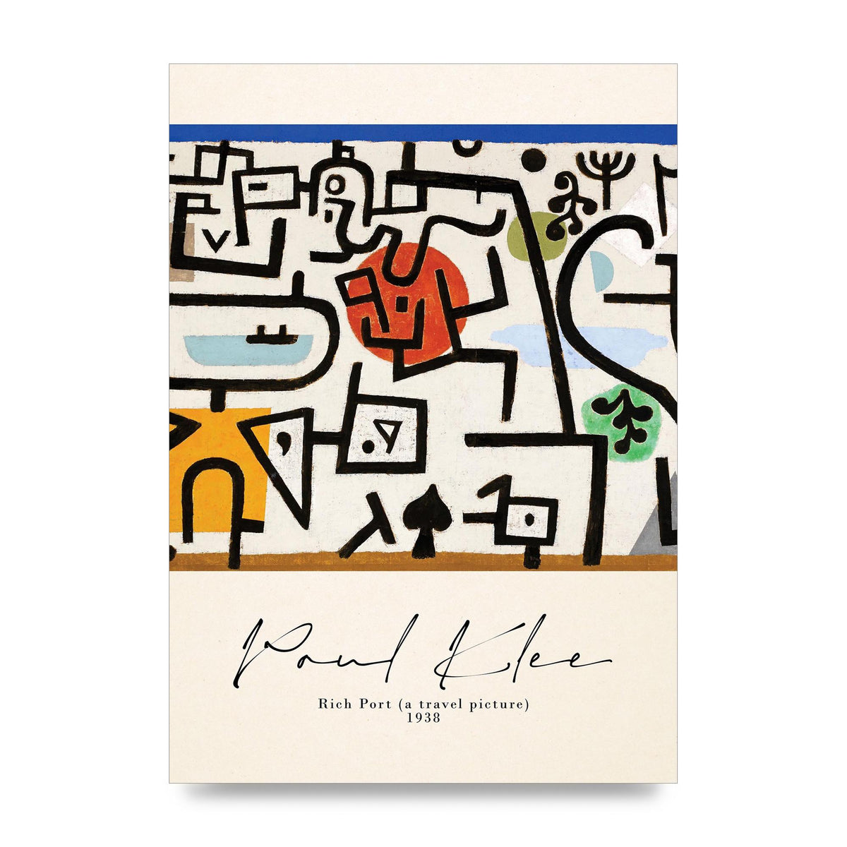Paul Klee Rich Port A Travel Picture 1938 Printed Poster - unframed print