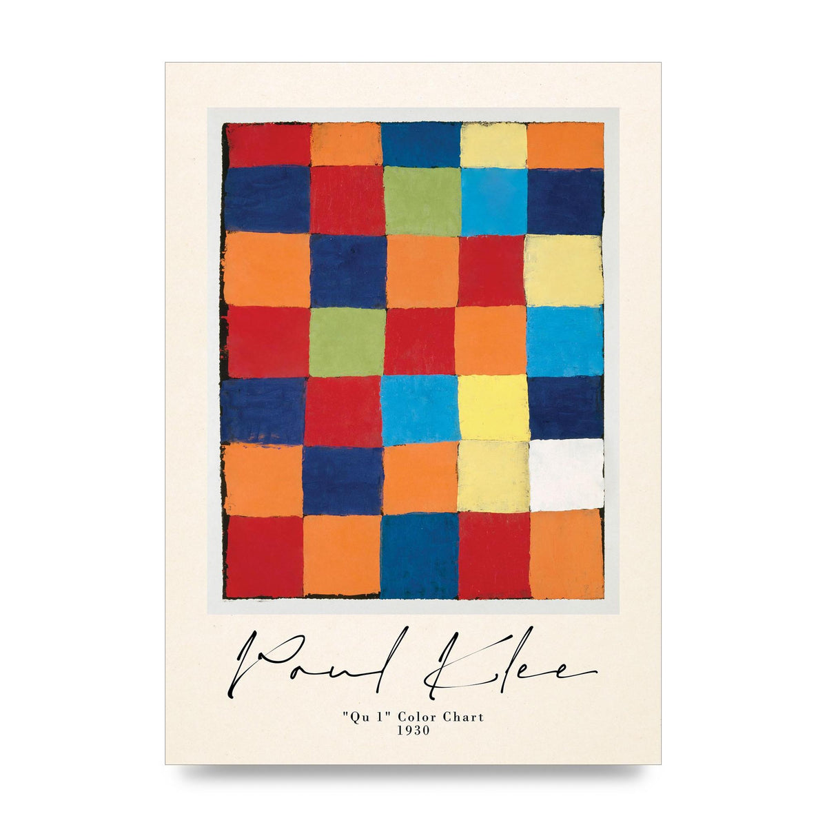 Paul Klee Qu 1 Color Chart 1930 Art For The Home - unframed print