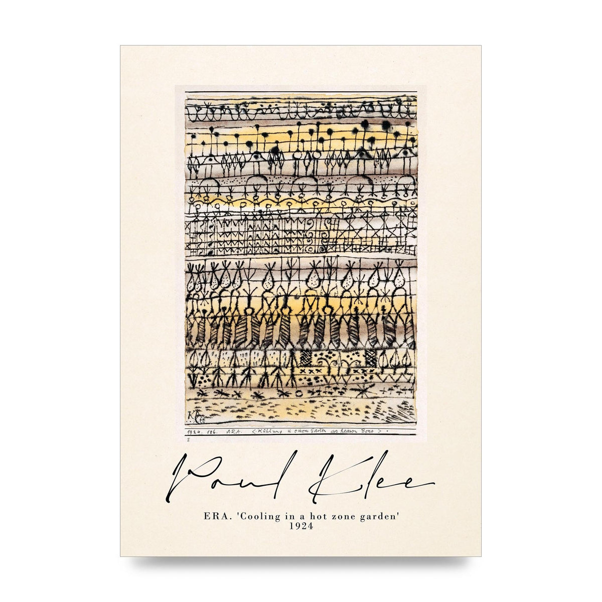 Paul Klee Era Cooling In A Hot Zone Garden 1924 Wall Art - unframed print