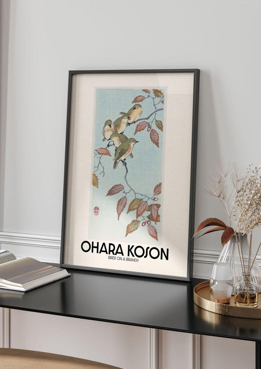 Ohara Koson Birds On A Branch Printed Poster - living room 4