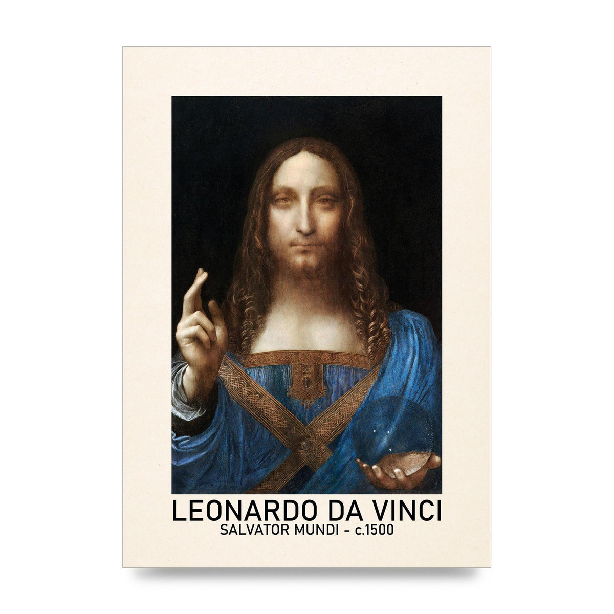 Leonardo Da Vinci Salvator Mundi 1500 Printed Poster - unframed print