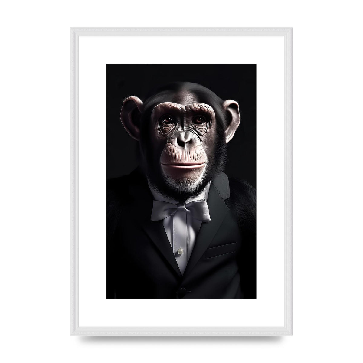 Chimpanzee in Suit Portrait - Sophisticated Animal Wall Art