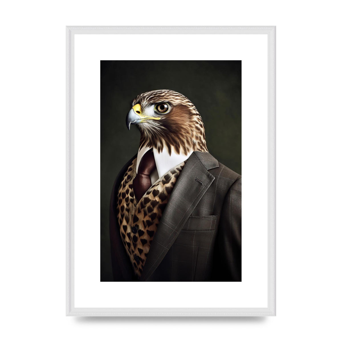 Regal Eagle in Suit Wall Art - Majestic Animal Portrait