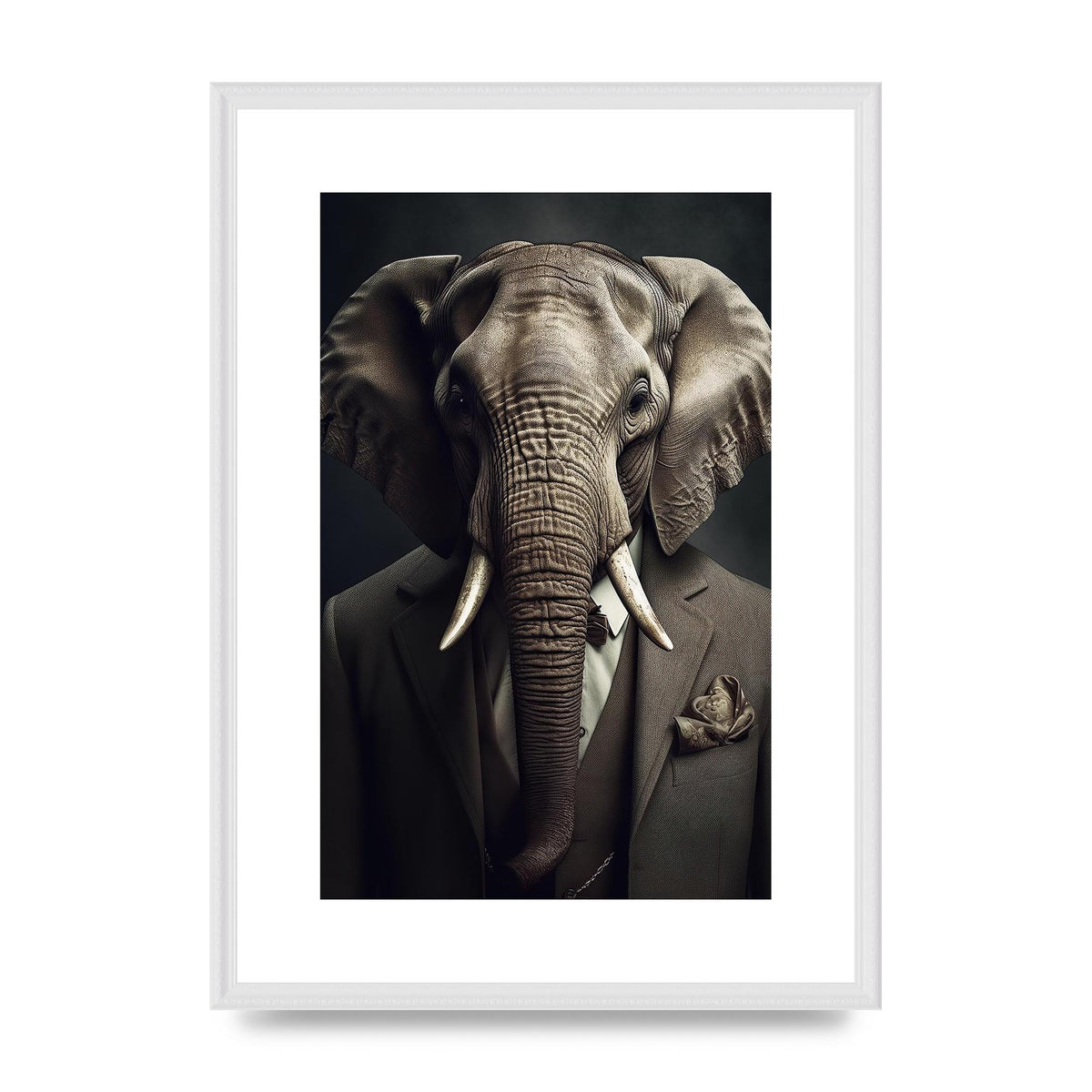Elephant in Business Attire - Distinctive Animal Portrait
