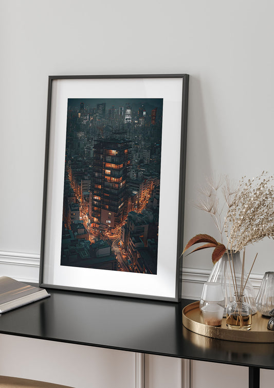 City Lights at Night: Captivating Urban Landscape Artwork