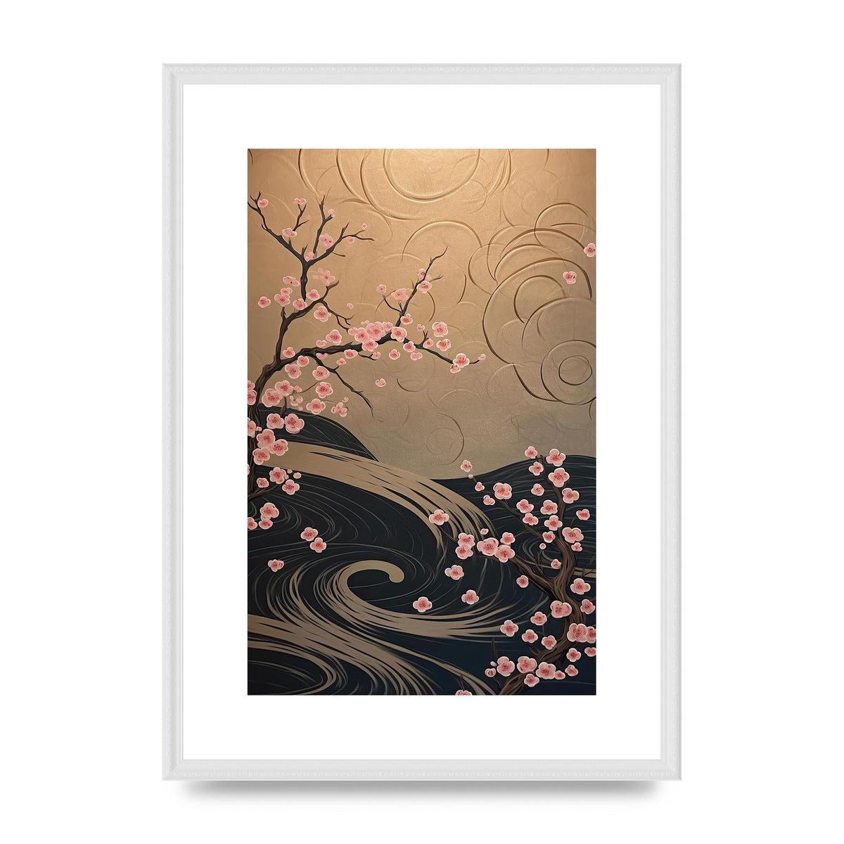 Tranquil Cherry Blossom Art: Serene Japanese Scenery