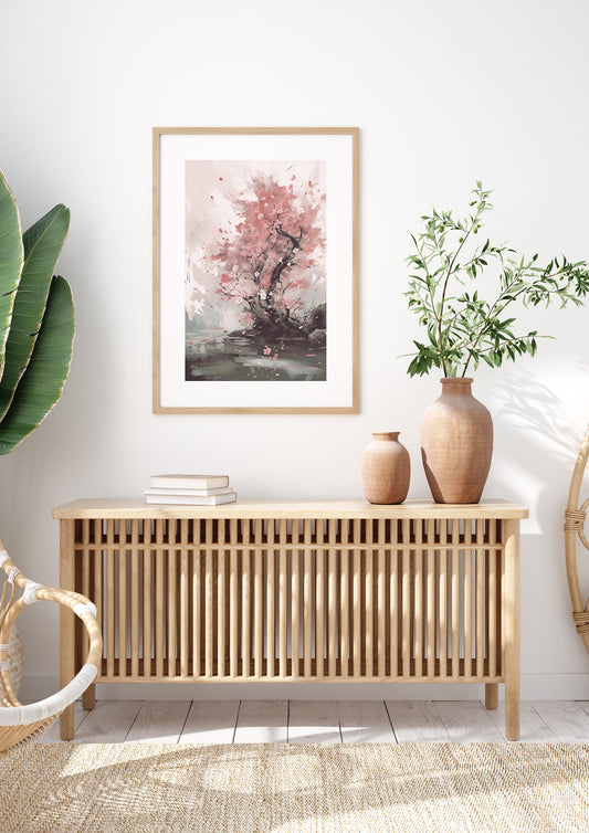 Cherry Blossom Tree in Full Bloom Wall Art