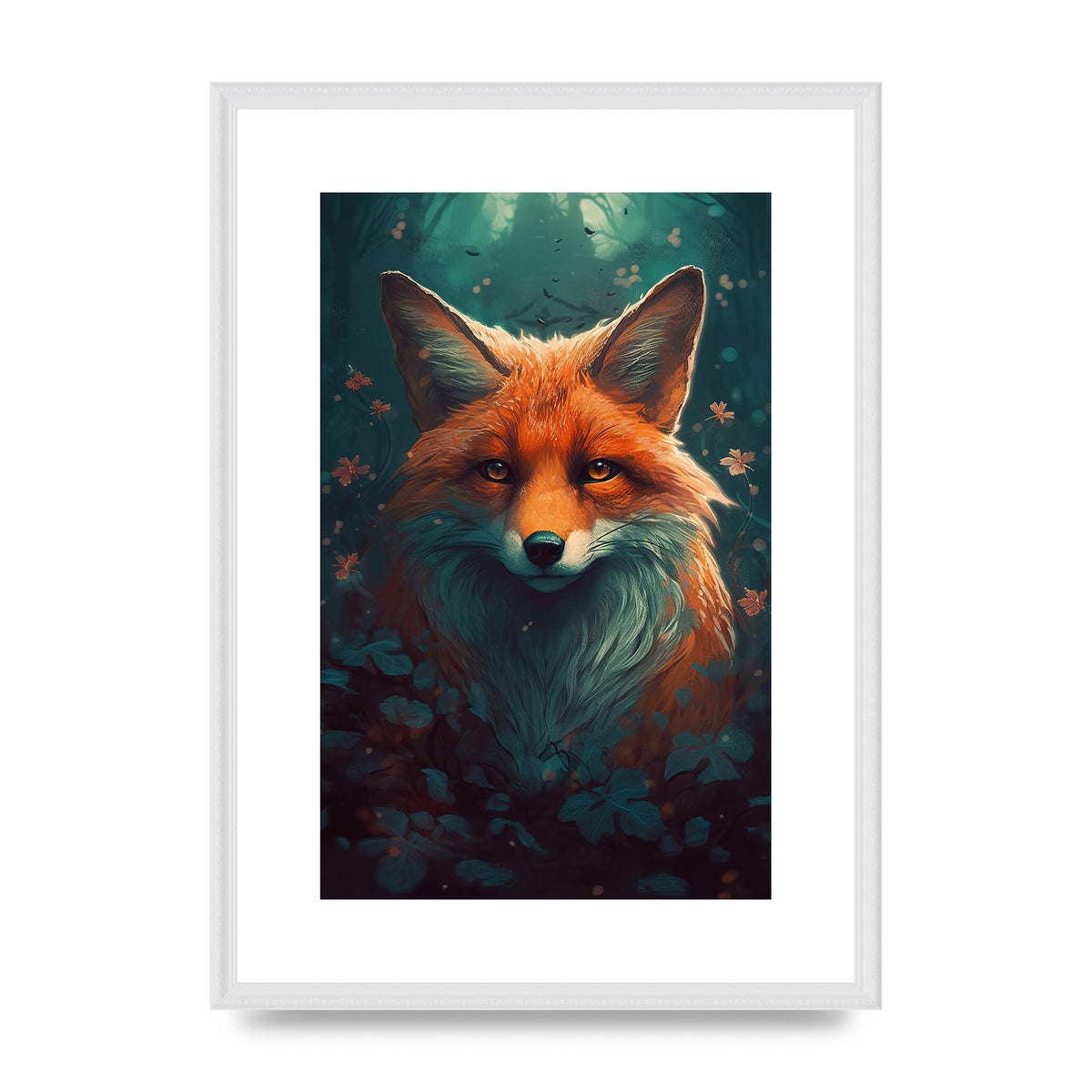 Enigmatic Fox Spirit Amidst Forest Art Print