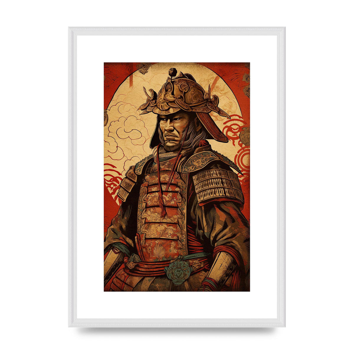 Stoic Samurai Warrior Art Print for Historians