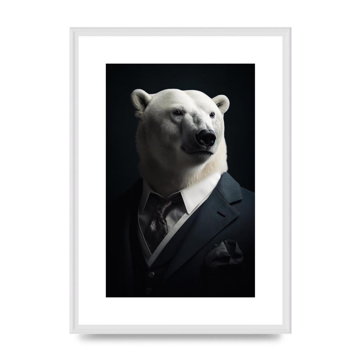 Elegant Polar Bear in Formal Attire Portrait