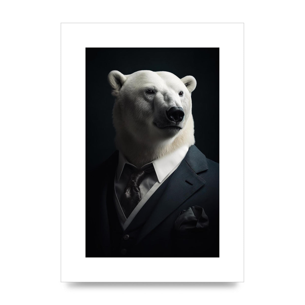 Elegant Polar Bear in Formal Attire Portrait