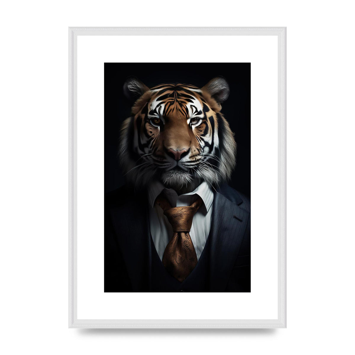 Majestic Tiger in Business Suit Elegant Portrait